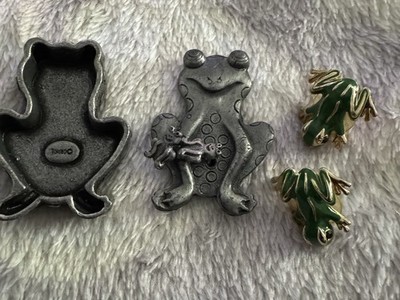 Frosch Ohrringe mit Frosch Ohrringe Dose und außer grünen Ohrringen neu 