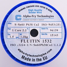 Alpha Fry Technologies Fluitin 1532 cyna lutownicza 1kg drut 1,5 mm ISO-9453 (25)