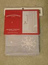 NWT/Gray Snowflake Christmas Shower Curtain  BRAND NEW 