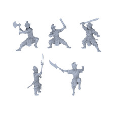 LYGR002 1/64 S Scale Sanxingdui Warrior 5-Piece Set Resin White Model, Miniature