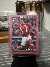 🌸 LUKE MAILE 2024 Topps Series 1 MOTHER’S DAY HOT PINK PARALLEL #46/50 REDS 🌸
