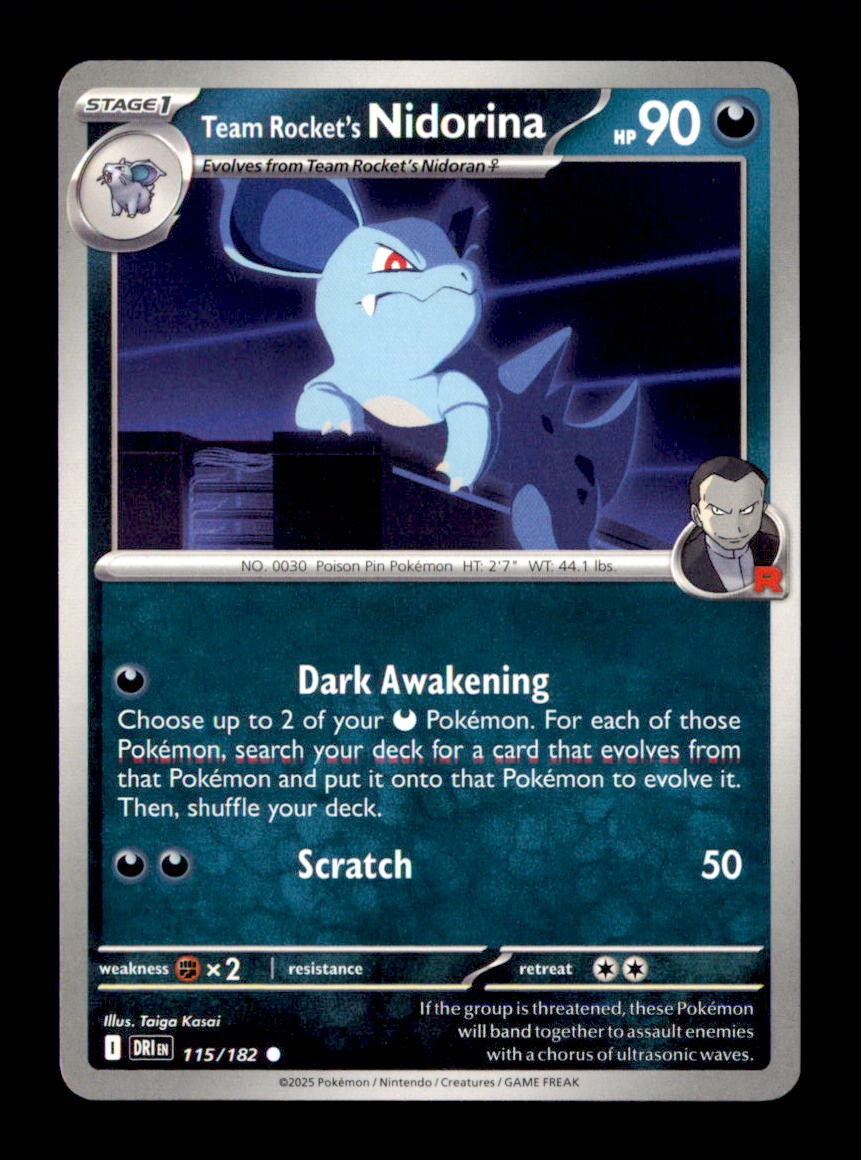 Team Rocket's Nidorina Common SV10: Destined Rivals 115/182 NM