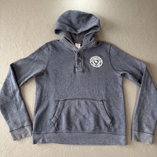 Abercrombie Kids Boys Hoodie SIGNATURE LOGO Heather Navy Size XL Y2K 2000s Style