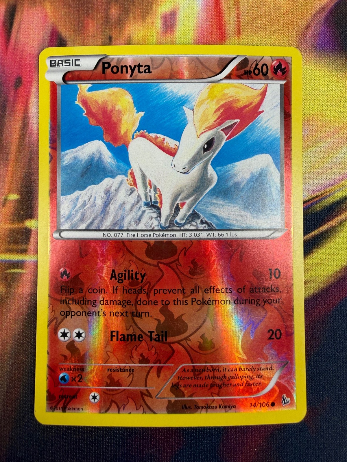 Ponyta 14/106 NM Reverse Holo Flashfire 2014 Pokemon TCG