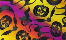 4 Halloween Fat Quarters Set 100 Cotton 18" x 21" Hallow Characters Ghosts Bats