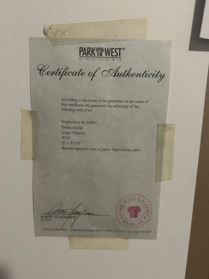 Itzchak Tarkay " Indigo Chapeau" seriolithograph in color on paper and signed - Image 2 of 4