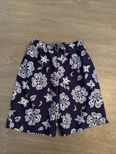 Land's End Boys Navy Floral Hawaiian Print Swim Trunks XL