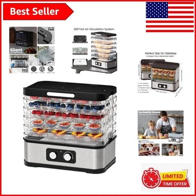 Energy-Efficient Small Food Dryer with Temperature Control & 5 Stackable Trays