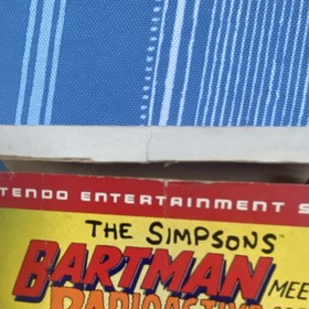 Simpsons Bartman Meets Radioactive Man NES box, manual, rare two tone cartridge