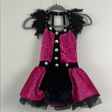 Weissman  Semi-Custom Sparkling Pink and Black Kids Dance Costume MC