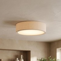 Deckenleuchte Rund Modern Holz Glas Flach E27 Deckenlampe Wohnzimmer Flur