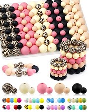 Silicone Craft Beads Wholesale 9mm  15mm Pink Black Mix Silicone Beads for
