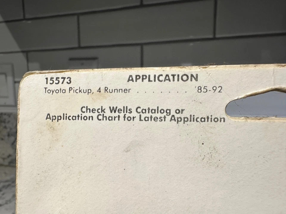 WELLS Toyota Distributor Cap & Rotor Kit Pickup 4 Runner '85-92 IOB NOS Foto 3 de 3