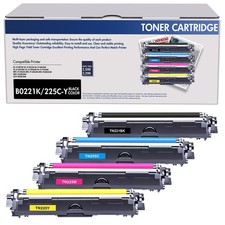 4 Pack TN221 TN225 Toner For Brother TN221BK HL-3170CDW MFC-9130CW MFC-9340CDW