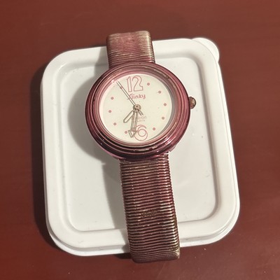 Vintage 80's Pink Slinky Quartz Watch by Armitron Expandable Band!! Untested !!