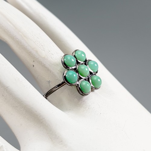 Handmade ring Natural Chrysoprase Ring 925 Sterling Silver Size 7.75 /R401745 - Picture 3 of 8