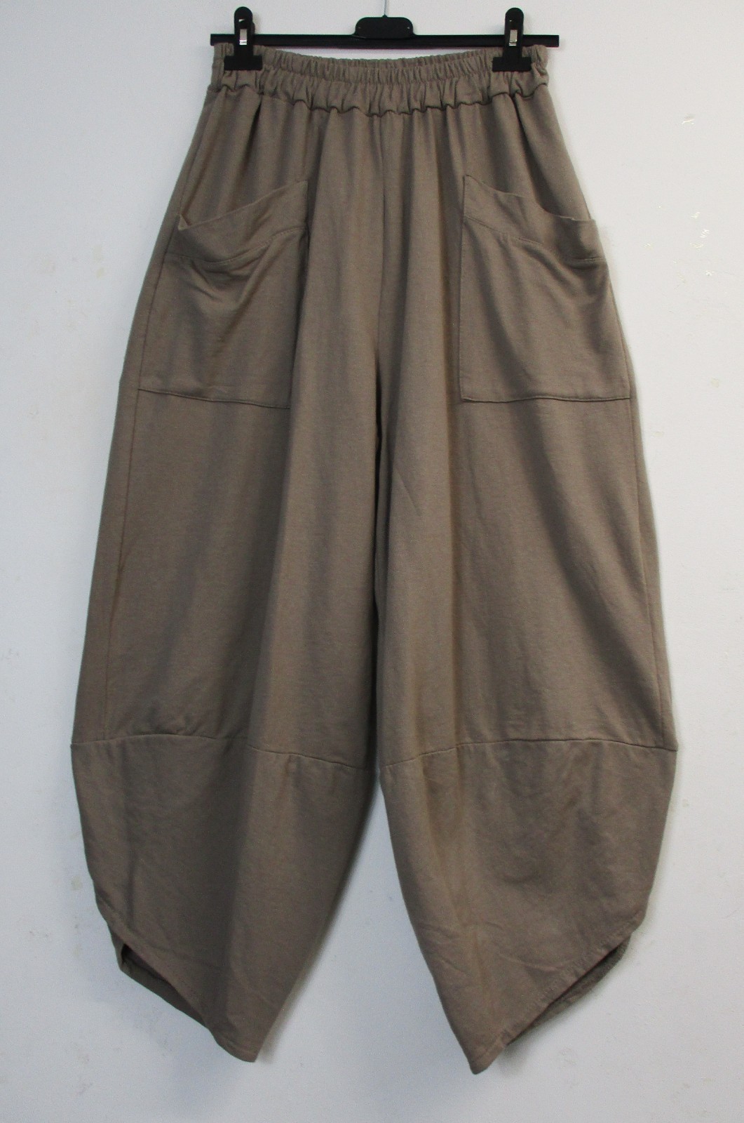Lagenlook Pantalones Casual Talle Alto 95% Algodón Bolsillos 1 Talla Regular