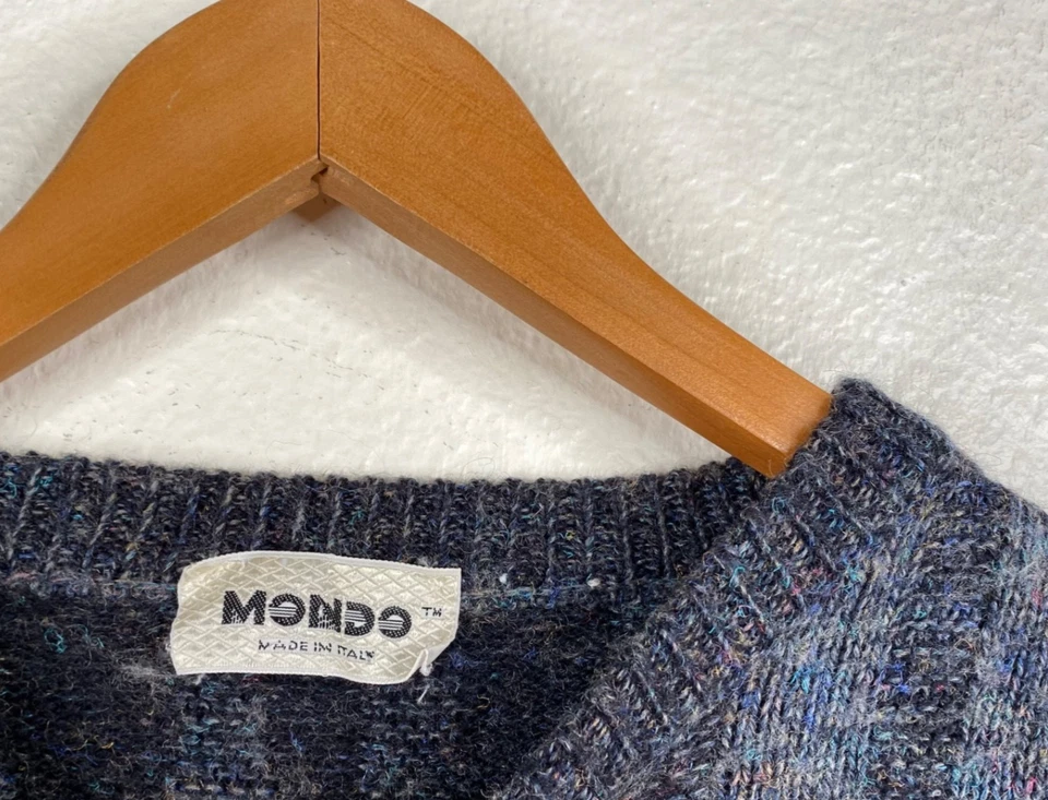 Suéter Mondo Para Hombre Azul XXL Italia Mezcla de Lana Gran Tamaño Vintage Preppy Grunge Foto 2 de 4