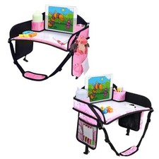 2PCS Kids Travel Tray, Car Seat Tray for kids Travel, Toddler Road 2Pink-2PCS