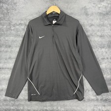 Nike Men's Dri-FIT 1/4-Zip Training Pullover Long Sleeve Collared Black Medium