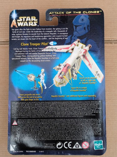 Star Wars AOTC CLONE TROOPER REPUBLIC GUNSHIP PILOT 2002 EXCELLENT N86 - Picture 7 of 7