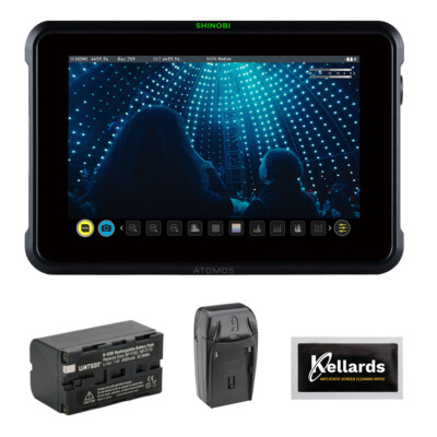 Atomos Shinobi 7'' 4K HDMI/SDI Monitor w/ Li-ion Battery Pack, Charger & Wipes