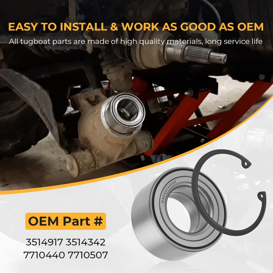 Front Rear Wheel Bearings Kit for Polaris Sportsman 400 450 500 570 600 700 800  - Image 3 of 4