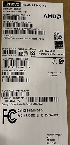 NIB Lenovo ThinkPad E14 Gen3 AMD Ryzen 5 5500U Six-Core 3YR WARR ADP AND MORE - Picture 6 of 6