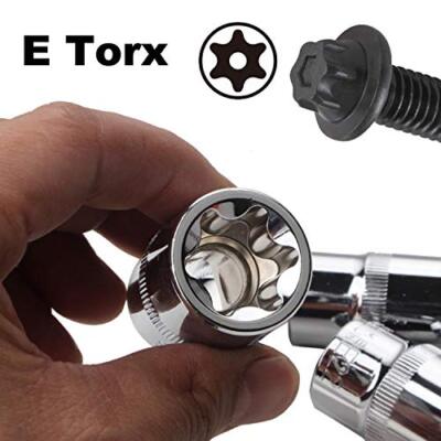 17pc E TORX Impact Socket Set US PRO Tools E5 - E24 3/8 + 1/2 Dr Female - Foto 3