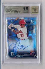 DELVIN PEREZ 2016 BOWMAN CHROME REFRACTOR AUTO ROOKIE RC #270/499 BGS 9.5 10 