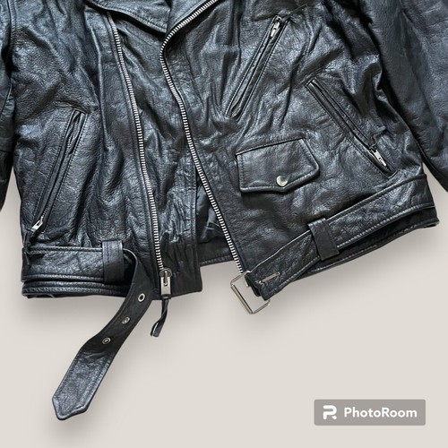 💀🥀 Vintage 80s Men’s Large Wilson’s leather biker leather insulated jacket - Picture 8 of 13
