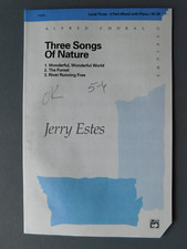 Three Songs of Nature - 1994 sheet music- 3 pt Vocal  Piano - Jerry Estes