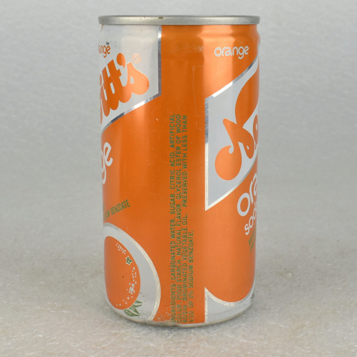 Vintage 1970s Nesbitt's Orange Soda Pop Can Aluminum 12 fl