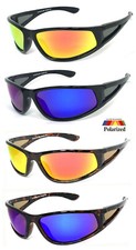 Polarized Sunglasses Wrap Around Sport Biker Motor-cycle Fishing Mirror Lens