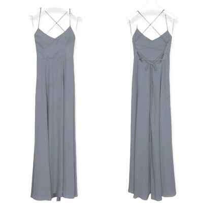 SMYM Godshaw Goddess Gown sz Small Soft Charcoal Crisp (Gray) Lace Up Back