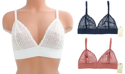 Lively The Crochet Lace Bralette 47666, Sheer Lace Cups, Stretch, Plunge Front
