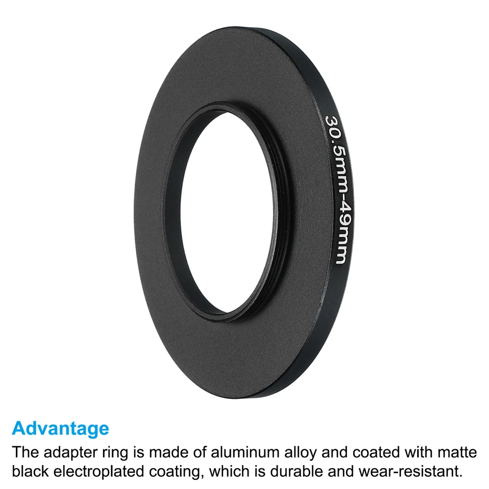30.5mm-49mm Metal Step Up Ring, Camera Lens Filter Adapter Ring Black - Image 4 of 4