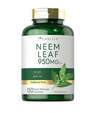 Neem Leaf | 950Mg | 150 Powder Capsules | Non-Gmo and Gluten Free Formula | Valu