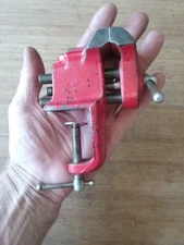 Vintage  1-3/4" Red Clamp Bench Vice