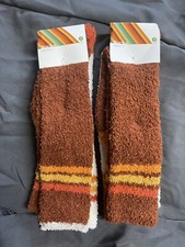 Woman  s Knee High Fuzzy Socks LOT OF 2 Total 4 Pairs NWT 9-11