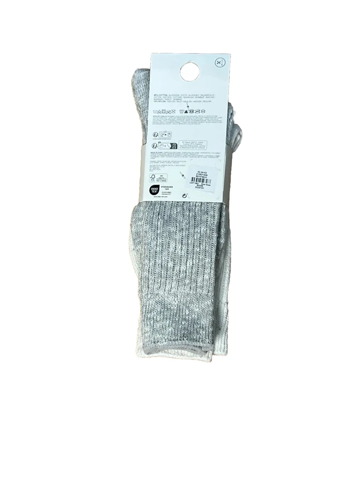 PRIMARK Women’s 2 Pairs Slouch Cozy Socks Cotton Rich Grey ONE Size USA 6-10 - Image 4 of 4