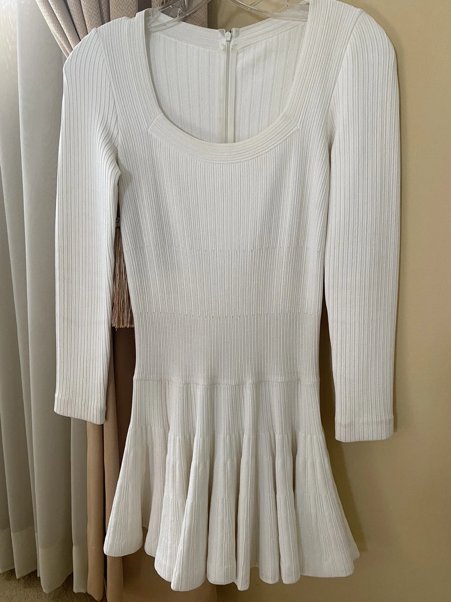 Azzedine Alaia White Long Sleeve Top Blouse Dress Small