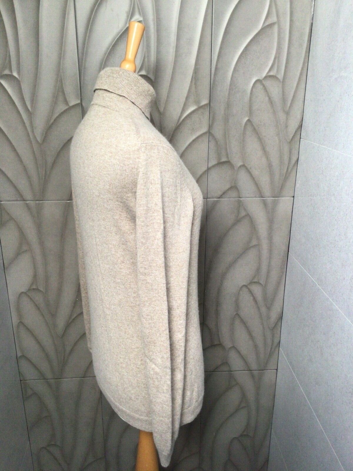 MARKS AND SPENCER TURTLE NECK JUMPER, CASHMERE/MIXED FIBRES, BEIGE MIX