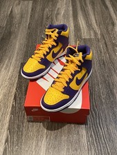 Size 7 - Authentic Nike Dunk HI Retro Purple 'Lakers' High Top