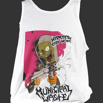 Municipal Waste Metal Punk Rock T-SHIRT vest top unisex white S-2XL