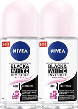 NIVEA Black  White Invisible 48H Protection Water Lily Anti-Perspirant 2X250ML