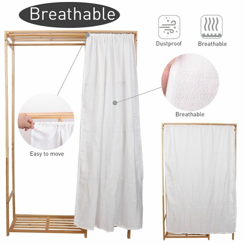 Heavy Duty Dust-proof Clothes Garment Rack Hanging Coat Stand w/Bottom Shelf DIY - Picture 9 of 12