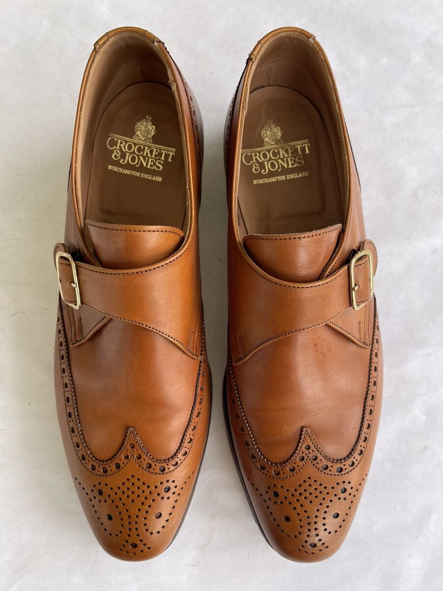 Crockett Jones Chalfont, US 10 D Brown Leather Monk Strap Crockett Jones Chalfont, US 10 D Brown Leather Monk Strap