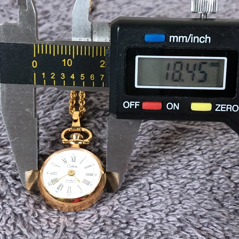 Reloj Colgante Colibri Incabloc 17 Joyas Oro Cadena Tono 18mm Cuerda Mecánica Foto 4 de 4