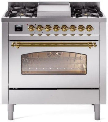 Ilve Nostalgie II Collection UP36FNMPSSG 36 Inch Freestanding Dual Fuel Range